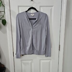 Light Gray Button-Up Cardigan